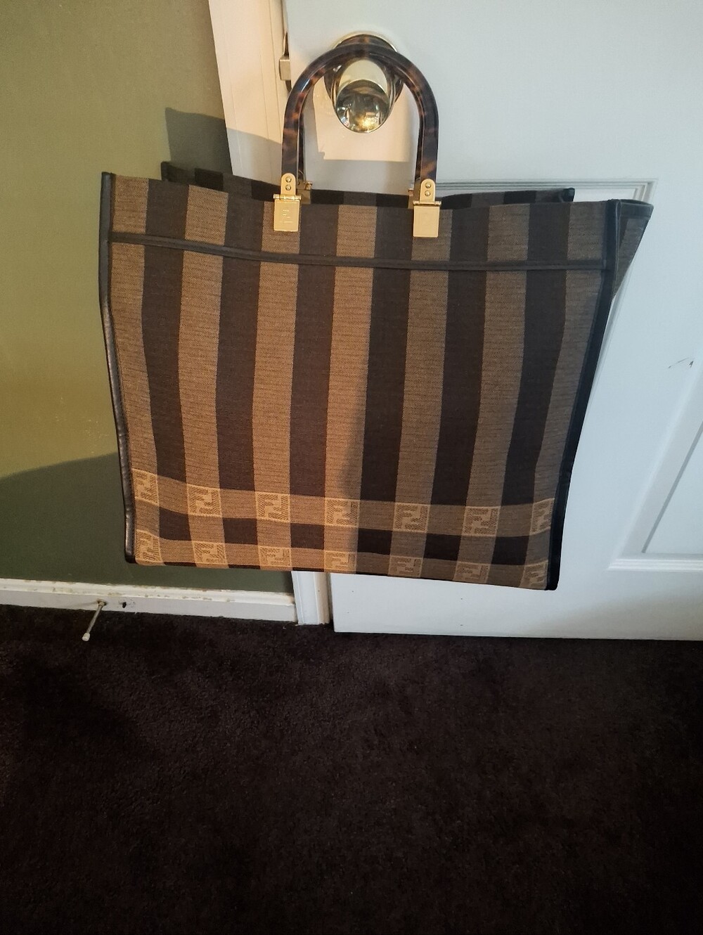 Fendi Pequin Black Label Interior with Gold Foil Logo